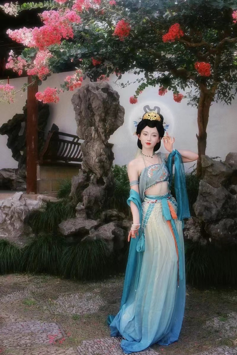 BlueDail Dunhuang Feitian Style Embroidery Hanfu Clothing Inspired by the Dunhuang Murals(5PCS)-06