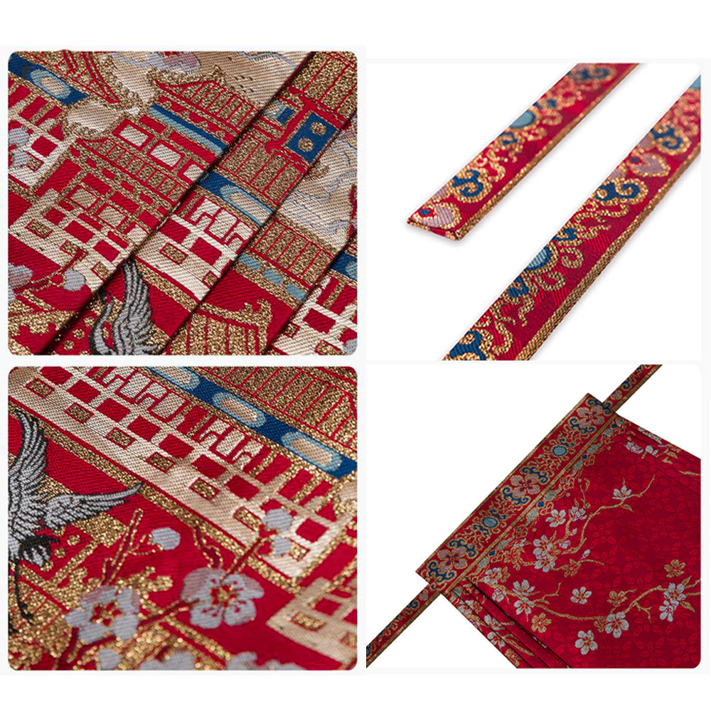 Spring at the Imperial Palace — Pomegranate Red Ming-Style Mamian Skirt Set-09