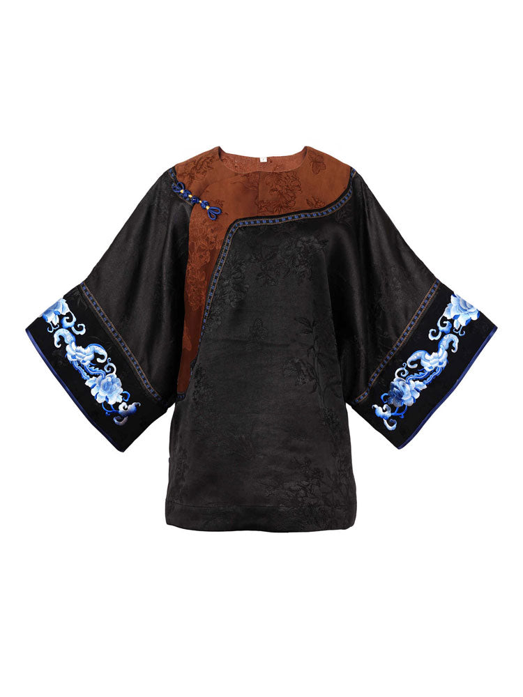 Chinese-Inspired Embroidered Mulberry Silk Top for Women-01