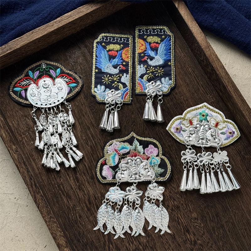 Chinese Miao Embroidery Fridge Magnet - Traditional Embroidery & Tassels Heritage Gift-01