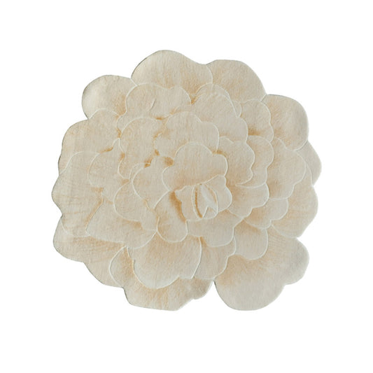 "Golden Silk White Peony" Handwoven White Peony Flower Shaped Rug Home Decor-01