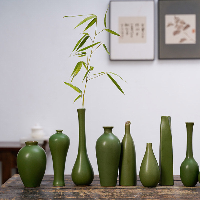 Vintage Distressed Ceramic Small Flower Vase Chinese Zen-style Vase Ornaments-01