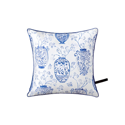 Vintage Classic Blue and White Floral Printed Cushion Series Home Decor Pillow-01