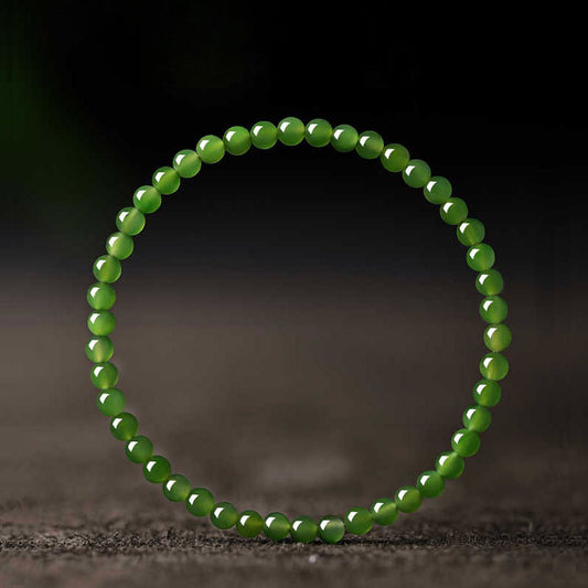 Select-Grade Natural Hetian Jade Bead Bracelet-01