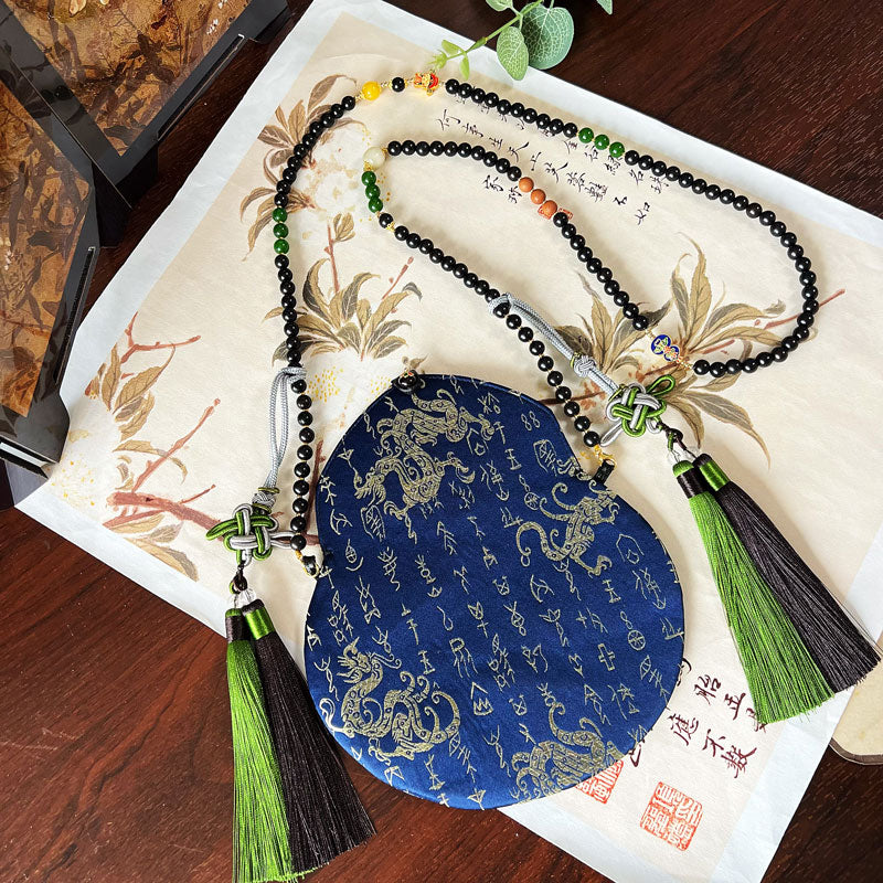 Chinese Traditional Auspicious-Patterned Jacquard Polyester Mobile Phone Pouch & Coin Purse-06