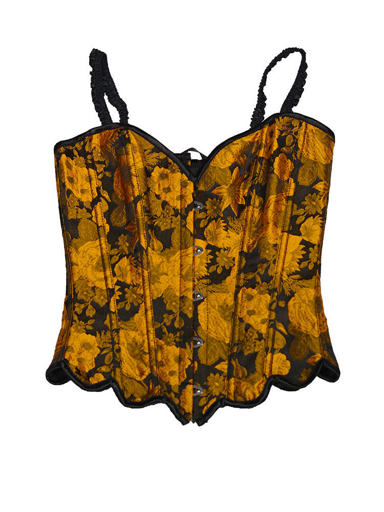 Black & Gold Vintage Hanfu Camisole Bustier Top for Mamian Skirt-01