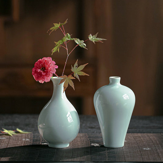 Jingdezhen Chinese Classical Celadon Porcelain Flower Vase Ornament-01
