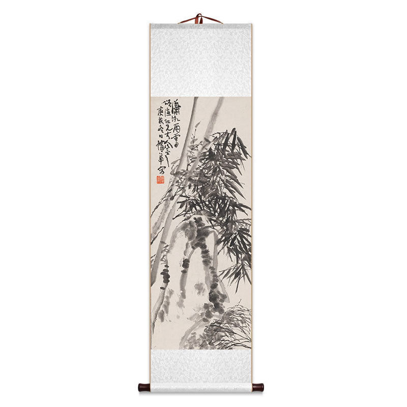 Ink Bamboo — Traditional Chinese Bamboo Scroll Art Reproduction-01