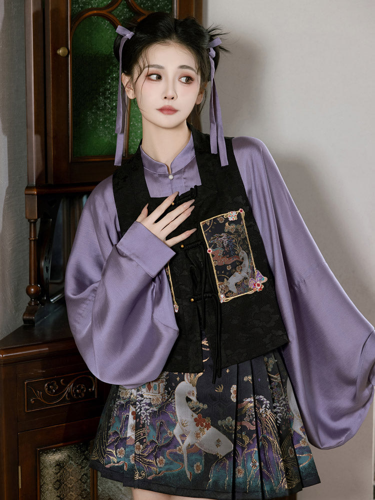 Nine-Colored Deer Inspired - Chic Mini Mamian Skirt Neo-Hanfu Skirt Set-01