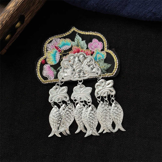 Chinese Miao Embroidery Fridge Magnet - Traditional Embroidery & Tassels Heritage Gift-02