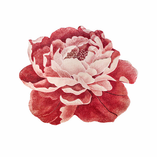 Chinese Style "Blooming Prosperity" Pink Peony Flower Shaped Carpet Home Decoration-01