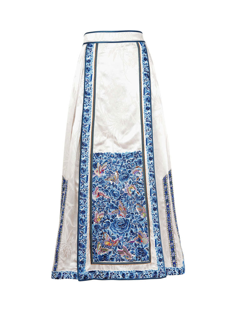 Museum-Inspired Butterfly Tableau Embroidered Mamian Qun Hanfu Skirt-01
