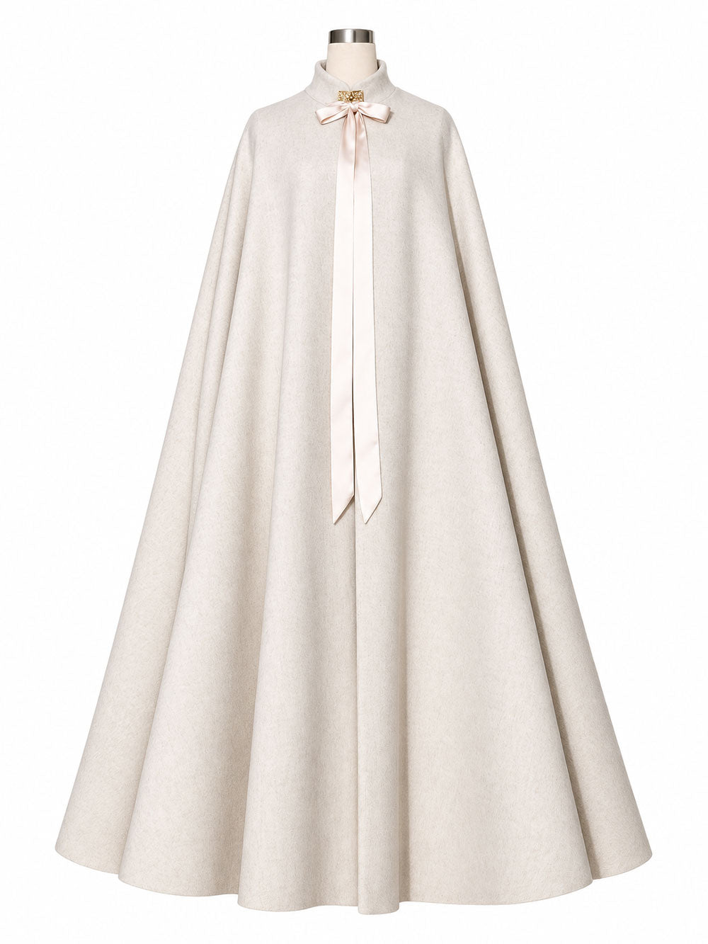 Chinese-Inspired Minimalist Wool Winter Cape for Hanfu & Everyday Wear-05