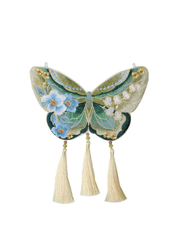 Butterfly & Floral Double-Sided Embroidered Phone Bag with Tassel-01