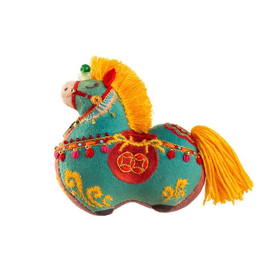 Tang Dynasty Style Horse Embroidery Lucky Amulet Pendant – Handmade DIY Embroidery Kit – Gift-01