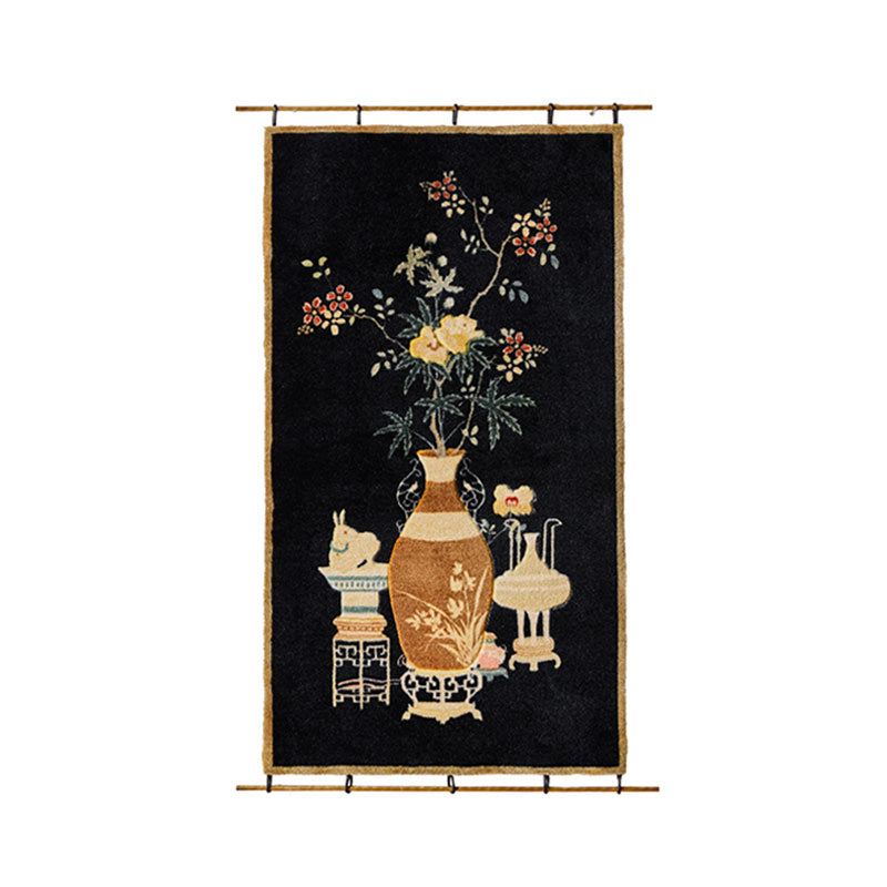 Oriental Classical Vase & Blossom Tapestry Wall Decor-01