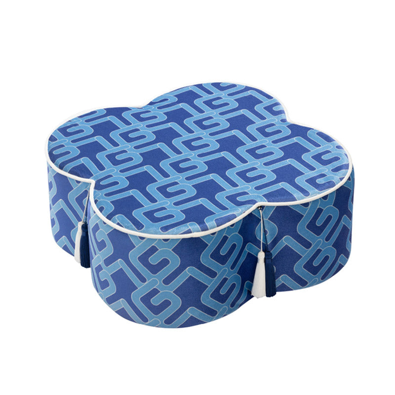 Chinese Blue and White Meditation Cushion Pouf-01