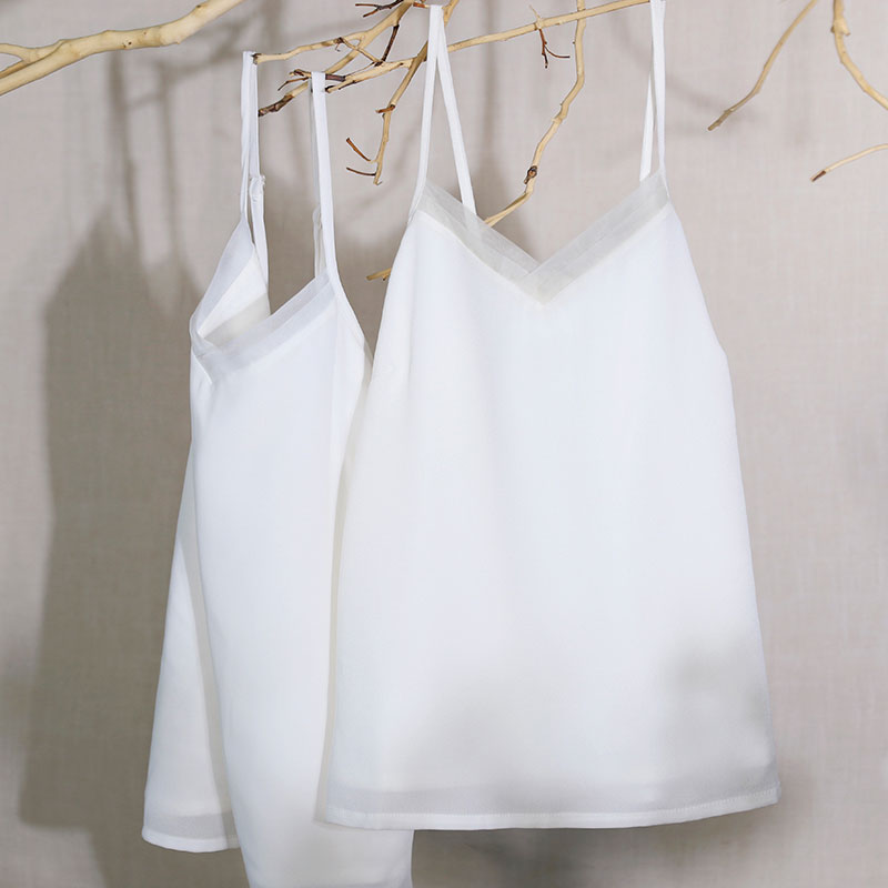 Pearl White Mulberry Silk Camisole Hanfu Undershirt-01