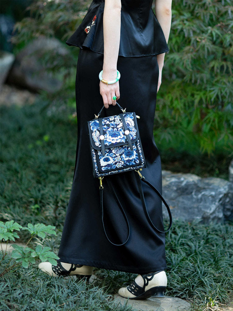 Chinese-Inspired Vintage Embroidery Silk Satin Fitted Mermaid Skirt-02