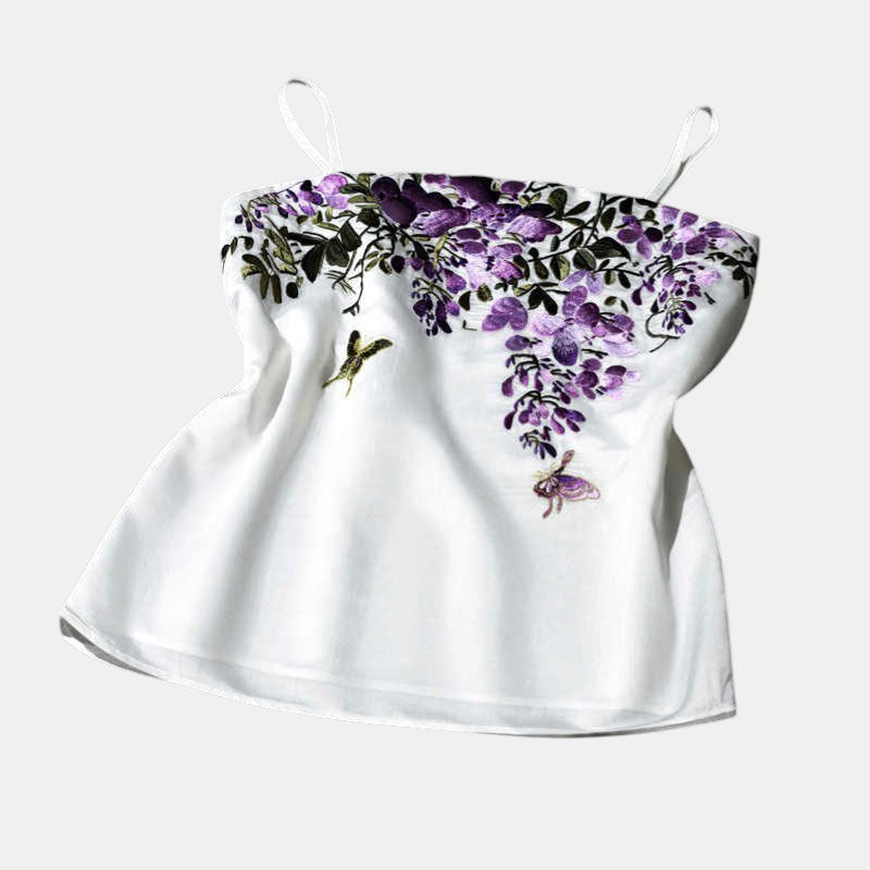 Wisteria Embroidered Camisole - Hanfu Inner Layer Top-01