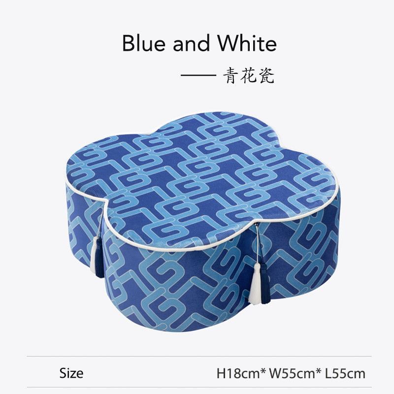 Chinese Blue and White Meditation Cushion Pouf-02