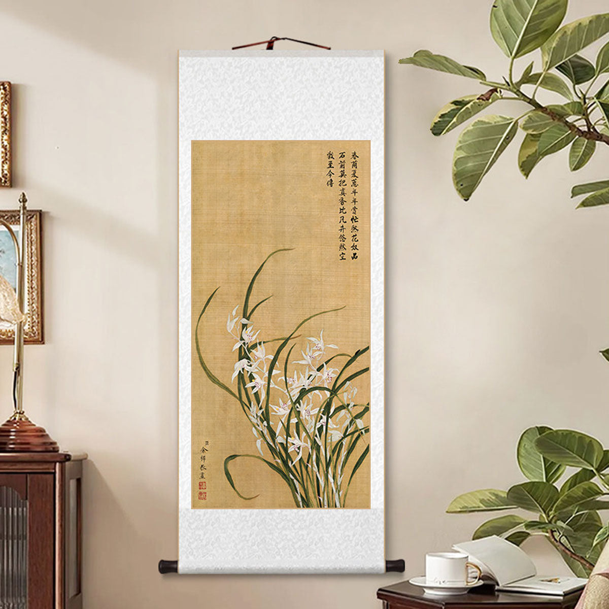 Song Dynasty Floral Scroll Wall Art – Orchid-02