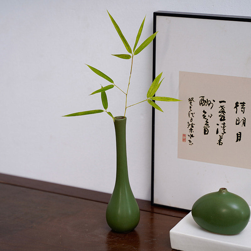 Vintage Distressed Ceramic Small Flower Vase Chinese Zen-style Vase Ornaments-02