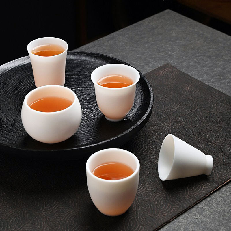 Dehua Ivory-White Matte Porcelain Tea Tasting Cup (5 Styles)-01