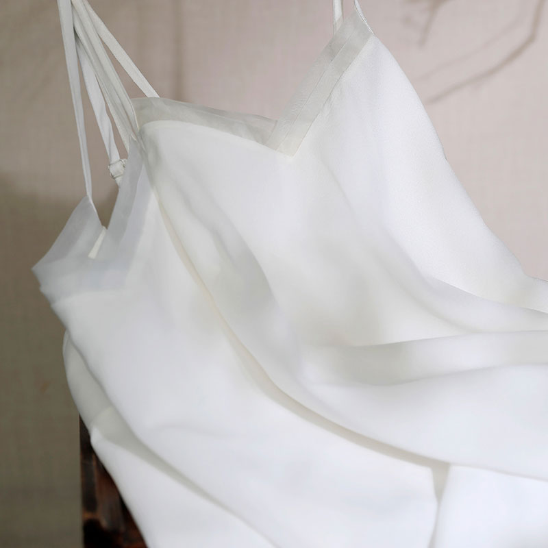 Pearl White Mulberry Silk Camisole Hanfu Undershirt-02