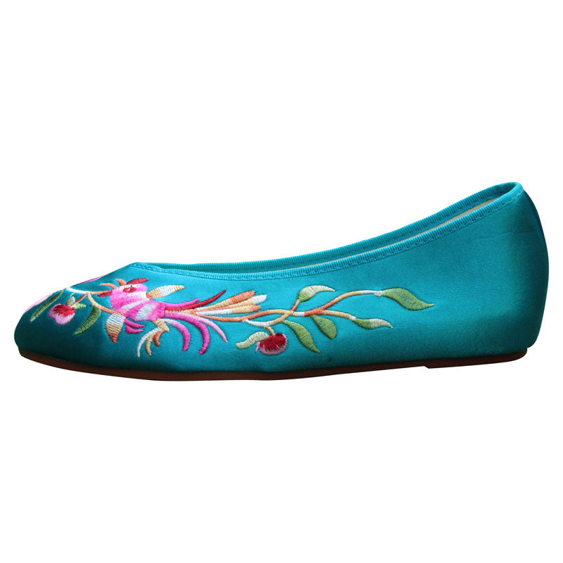 Cockscomb Floral-Embroidered Lake Blue Flats-03