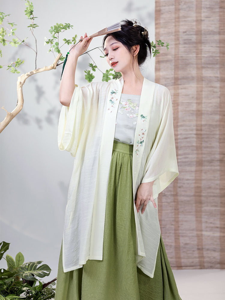Green Modern Hanfu Dress for Women's Everyday Commute-02