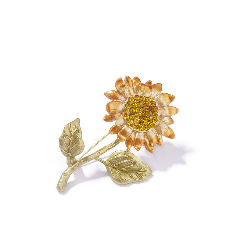 Rising Sunflower - Austrian Crystal Sunflower Brooch Jewelry Gift-02