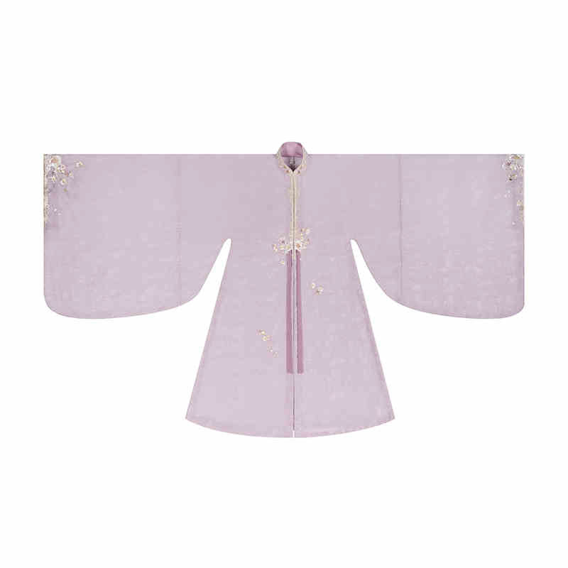 Whispers of a Misty Paradise - Traditional Stand Collar Embroidered Hanfu Dress Set-09