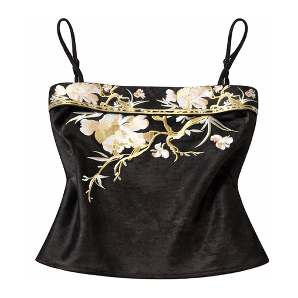 Floral Embroidered Hanfu Camisole - Vintage Chinese Inner Layer Top-02