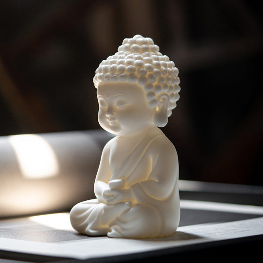 Handcrafted Chinese Zen-Style Ceramic Tathagata Buddha Statue-02