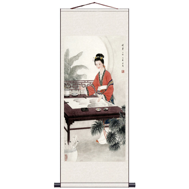 "Depiction of Ancient Court Ladies" - Traditional Chinese Painting Reproduction Classical Silk Scroll Hanging Wall Decor-02