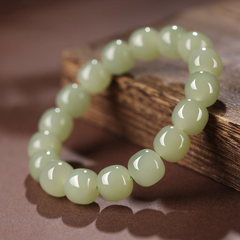 Minimalist Classic Style Natural Hetian Qingshui Jade Bracelet for Women Chinese Jewelry Gift-02