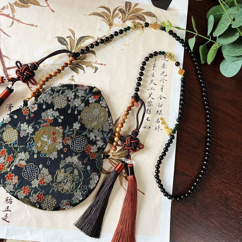 Chinese Traditional Auspicious-Patterned Jacquard Polyester Mobile Phone Pouch & Coin Purse-07