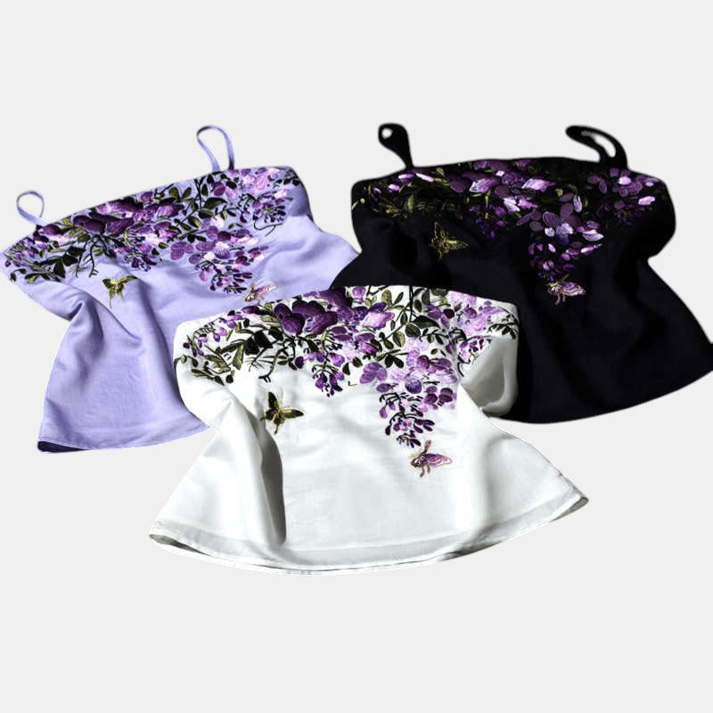 Wisteria Embroidered Camisole - Hanfu Inner Layer Top-02