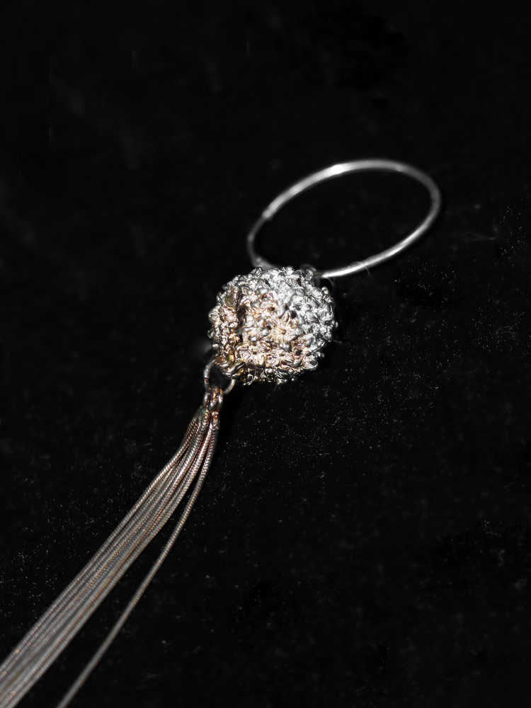 Openwork Blossom Earrings – S930 Handforged Chinese Lantern/XiuQiu Sterling Silver Drops with Tassels-05