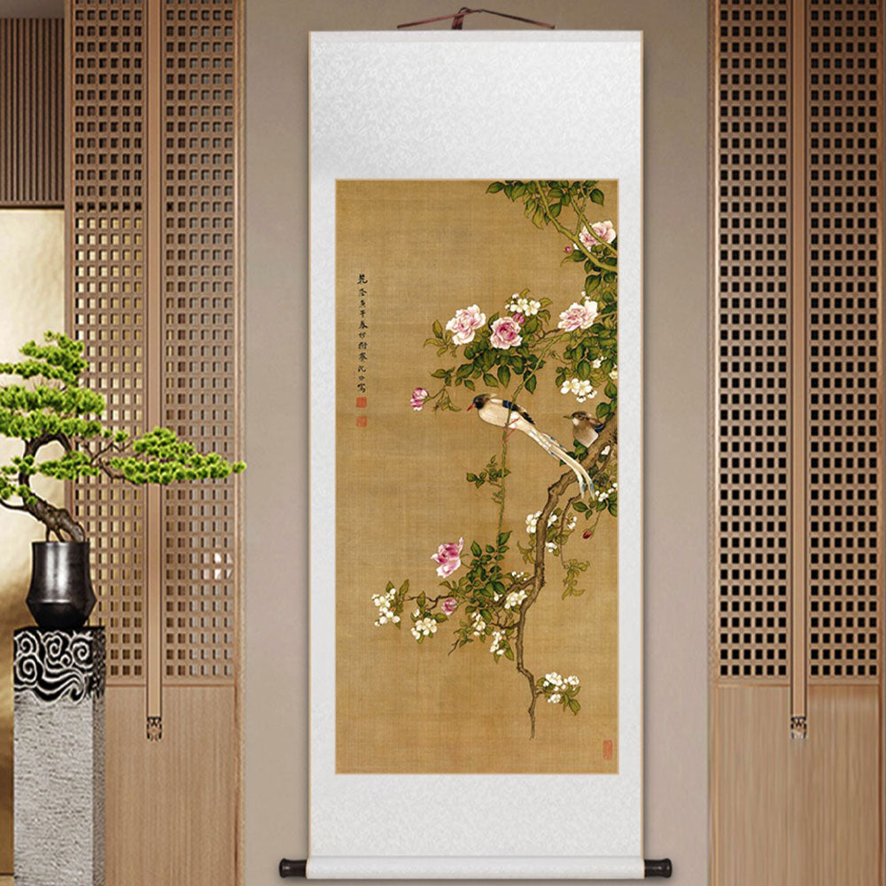 Birds & Blossoms — Traditional Chinese Bird-and-Flower Scroll Art Reproduction-06