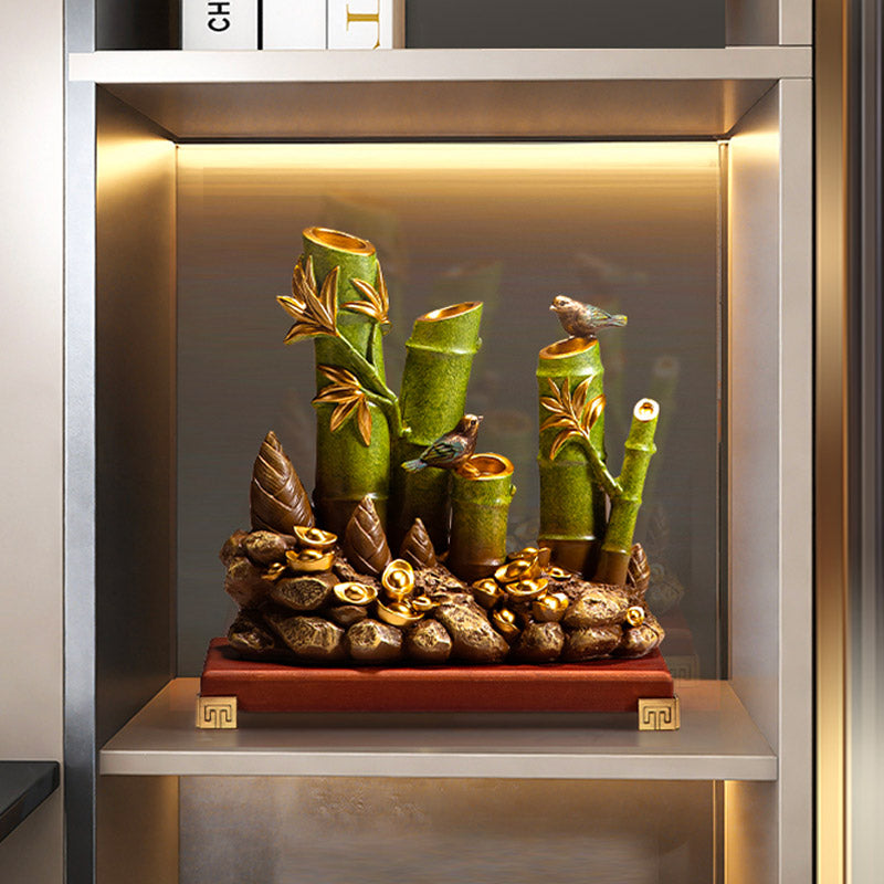 Rising Prosperity - Bamboo Bird Gold Ingot Creative Chinese Feng Shui Ornament-03