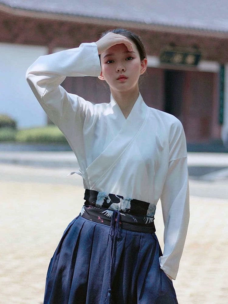 Hanfu-Inspired White Inner Layer Shirt-05