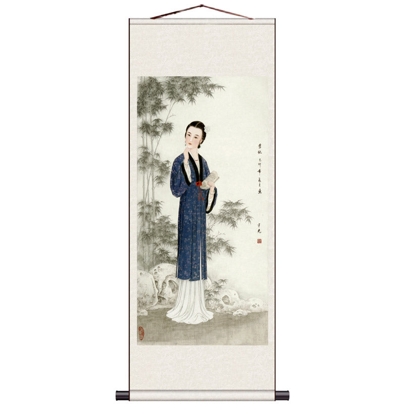 "Depiction of Ancient Court Ladies" - Traditional Chinese Painting Reproduction Classical Silk Scroll Hanging Wall Decor-03