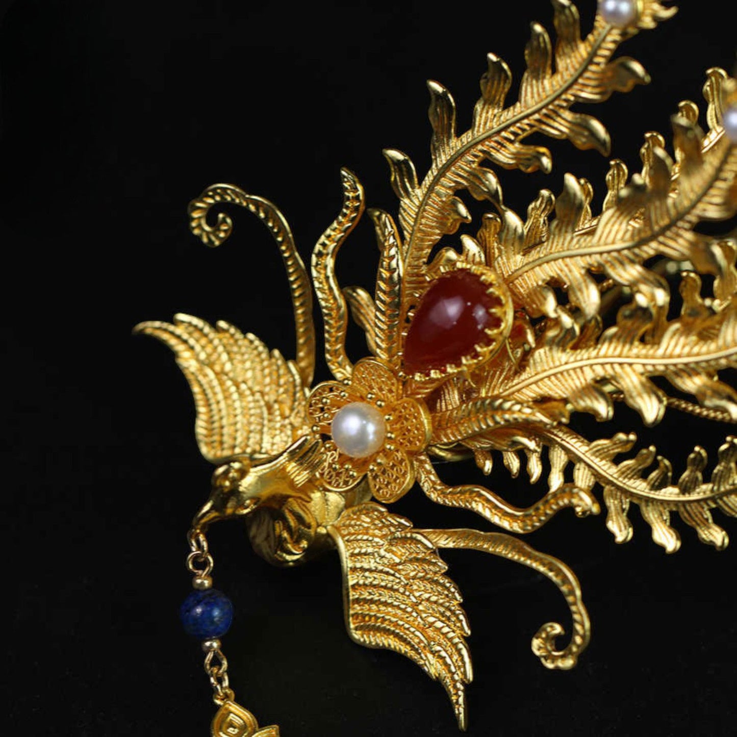 Phoenix Hairpin – Handmade Vintage Gold Chinese Hairpin for Hanfu-04