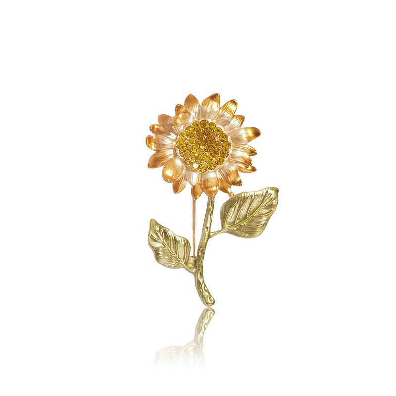 Rising Sunflower - Austrian Crystal Sunflower Brooch Jewelry Gift-03