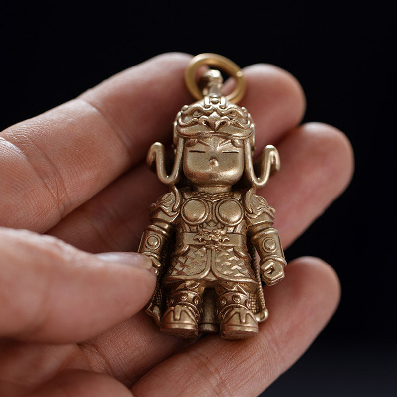 Chinese Tang Dynasty Golden Armor Guarding the Nation Pure Copper Handcrafted Ornament-04