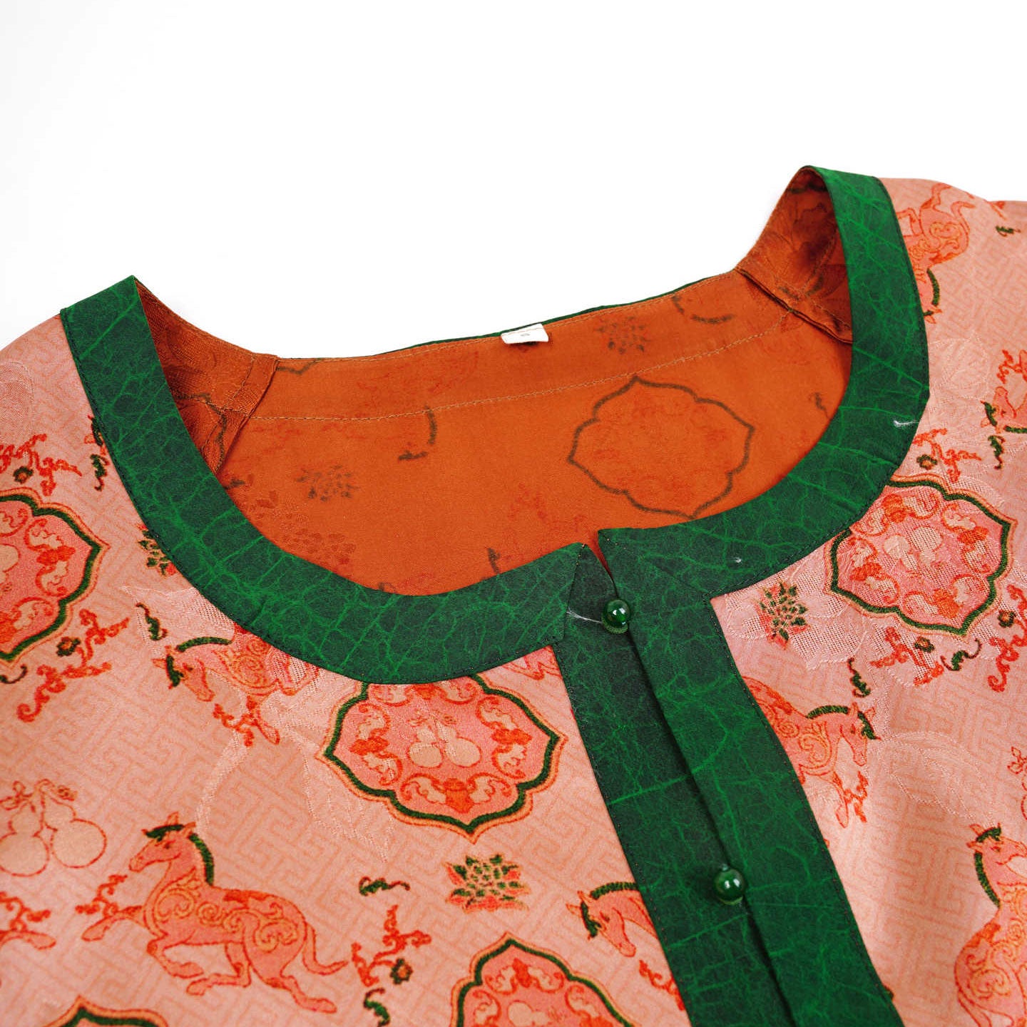 Chinese Jacquard Mulberry Silk Short Sleeve Top-04