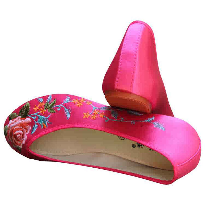 Peony-Embroidered Rose Red Flats-04
