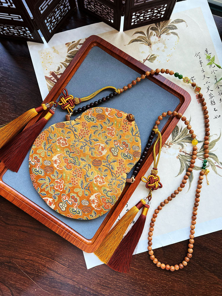 Chinese Traditional Auspicious-Patterned Jacquard Polyester Mobile Phone Pouch & Coin Purse-08